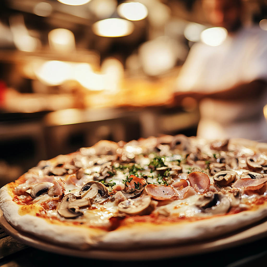 Funghi Prosciutto Pizza